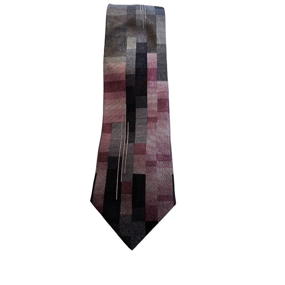 Covington‎ Mens Necktie Handmade 100% Silk Stain Resistant Geometric Classic Tie